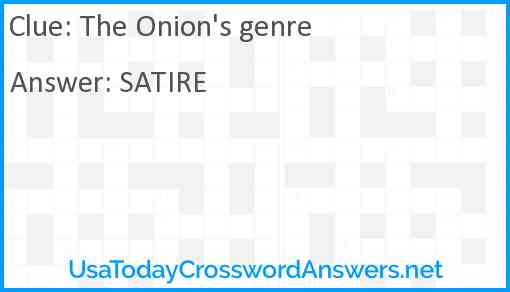 The Onion's genre Answer