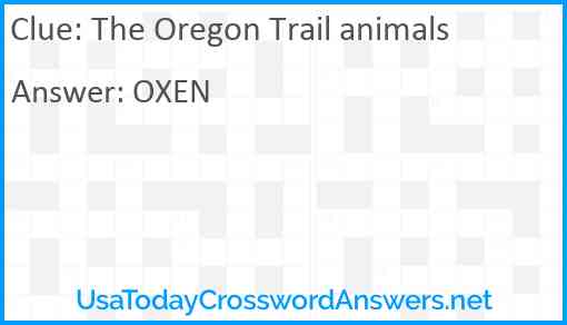The Oregon Trail animals Answer