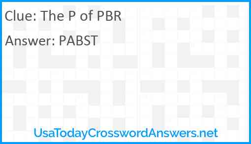 The P of PBR Answer