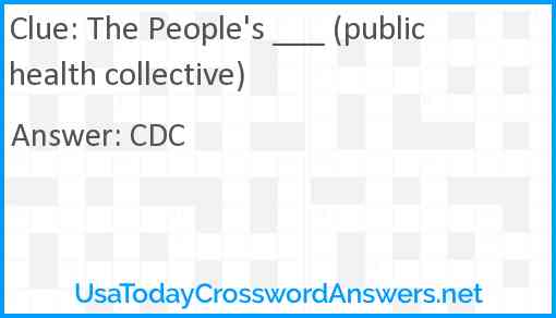 The People's ___ (public health collective) Answer