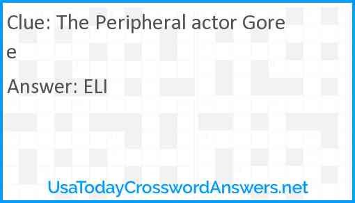The Peripheral actor Goree Answer