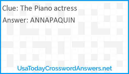 The Piano actress Answer