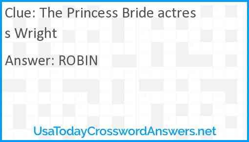 The Princess Bride actress Wright Answer