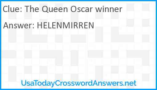 The Queen Oscar winner Answer