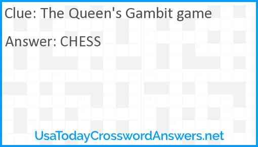 The Queen's Gambit game Answer
