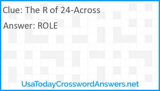 The R of 24-Across Answer