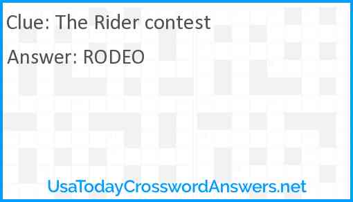 The Rider contest Answer