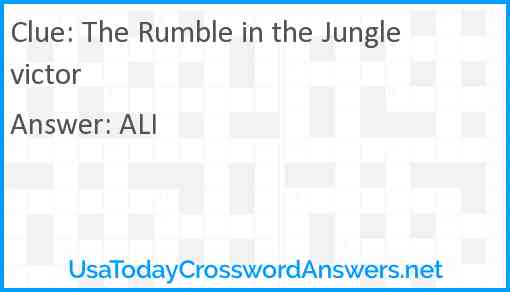 The Rumble in the Jungle victor Answer