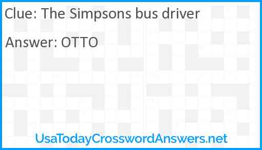 The Simpsons bus driver Answer