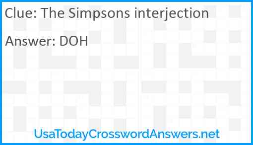 The Simpsons interjection Answer