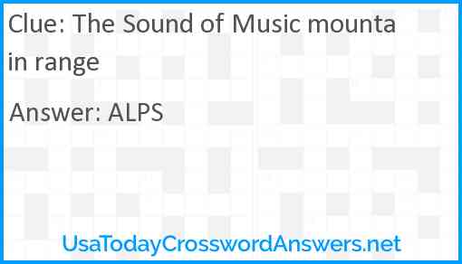 The Sound of Music mountain range Answer