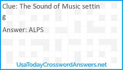The Sound of Music setting Answer