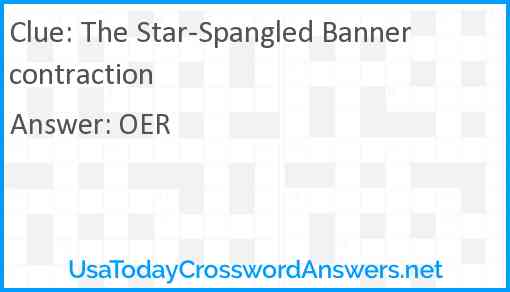 The Star-Spangled Banner contraction Answer