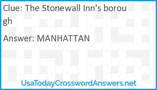 The Stonewall Inn's borough Answer