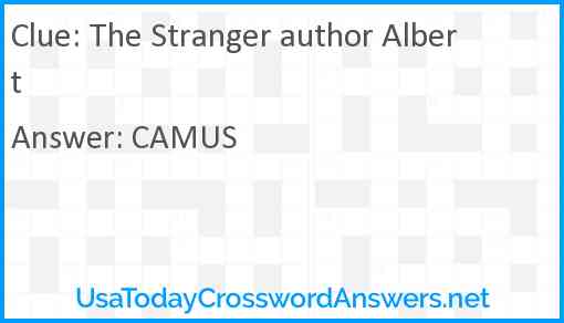 The Stranger author Albert Answer