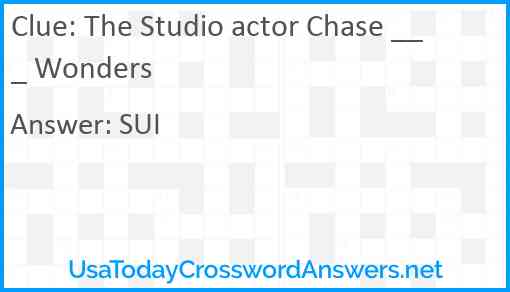 The Studio actor Chase ___ Wonders Answer