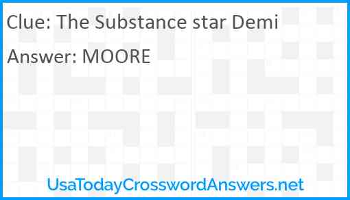 The Substance star Demi Answer