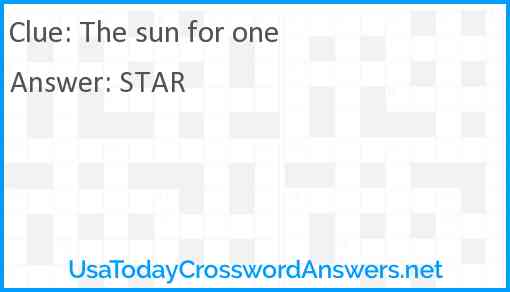 The sun for one Answer