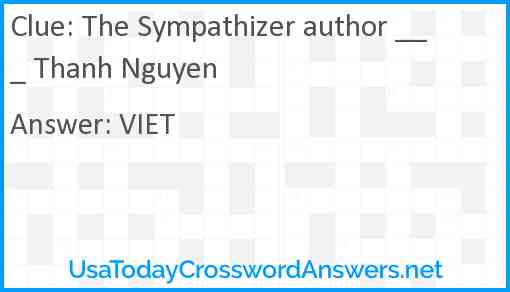 The Sympathizer author ___ Thanh Nguyen Answer