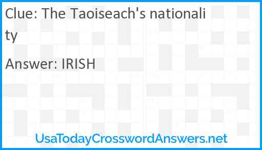 The Taoiseach's nationality Answer