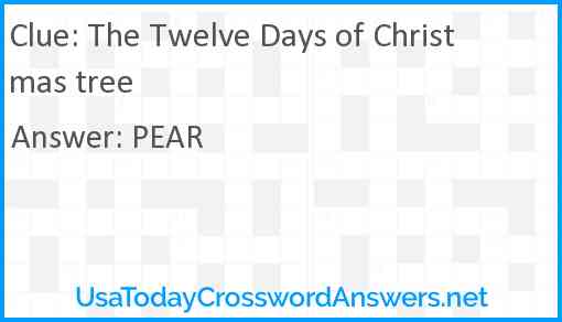 The Twelve Days of Christmas tree Answer
