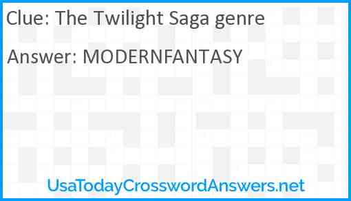 The Twilight Saga genre Answer