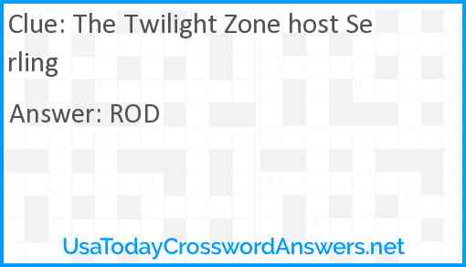 The Twilight Zone host Serling Answer