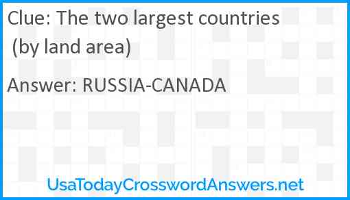 The two largest countries (by land area) Answer