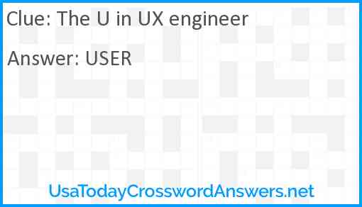 The U in UX engineer Answer