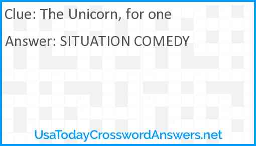 The Unicorn, for one Answer
