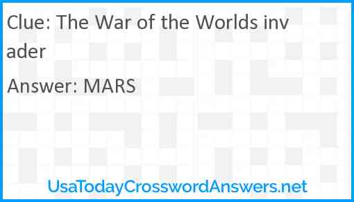 The War of the Worlds invader Answer