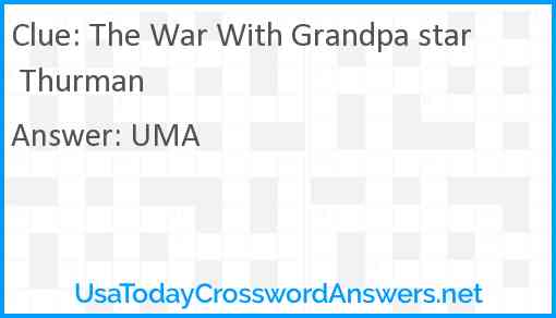 The War With Grandpa star Thurman Answer
