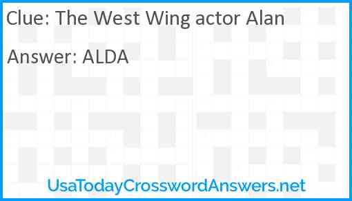 The West Wing actor Alan Answer