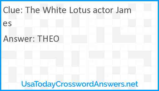 The White Lotus actor James Answer