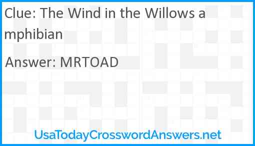 The Wind in the Willows amphibian crossword clue