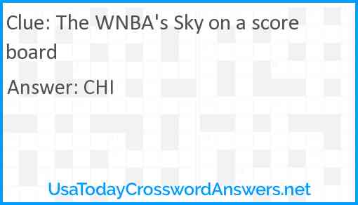 The WNBA's Sky on a scoreboard Answer