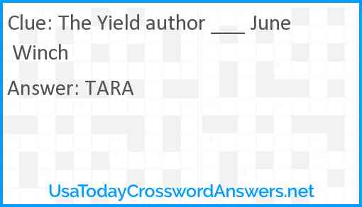 The Yield author ___ June Winch Answer