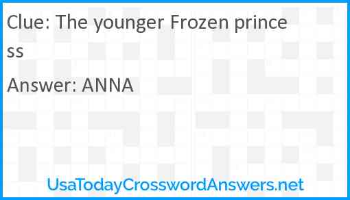 The younger Frozen princess Answer