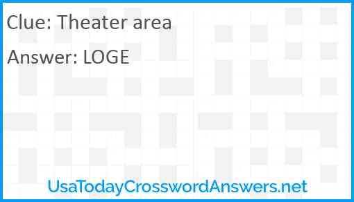 Theater area Answer