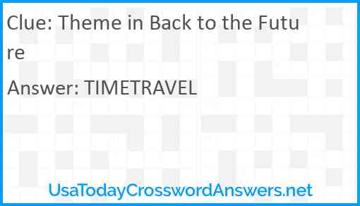 Theme in Back to the Future Answer