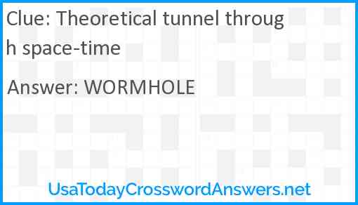 Theoretical tunnel through space-time Answer