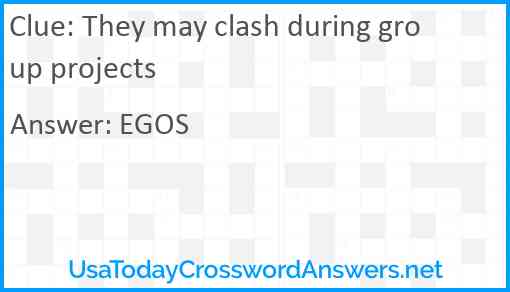 They may clash during group projects Answer