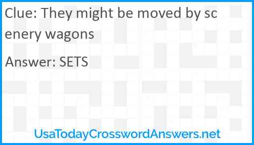 They might be moved by scenery wagons Answer