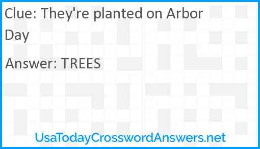 They're planted on Arbor Day Answer