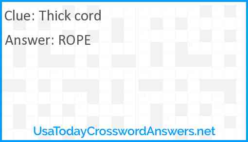 Thick cord Answer