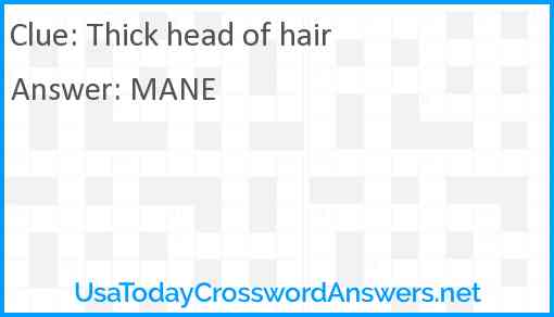 Thick head of hair Answer
