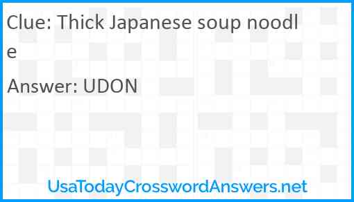 Thick Japanese soup noodle Answer