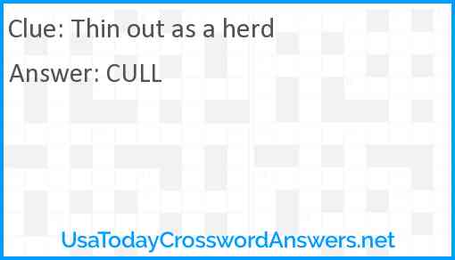 Thin out as a herd Answer