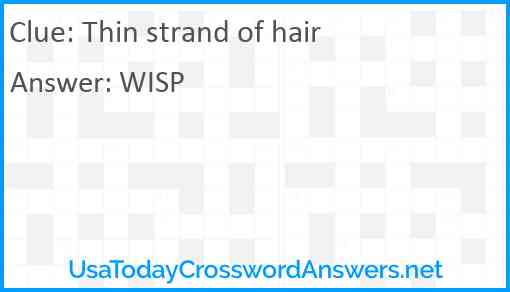 Thin strand of hair Answer