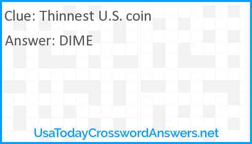 Thinnest U.S. coin Answer